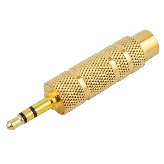 Unique Bargains Stereo 3.5mm Male to 6.35mm 1/4" Female Socket End Audio Adapter Gold Tone