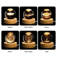 thumbnail image 3 of jinliangrun Crystal Globe Light 3D Engraved Glowing Crystal Ball Night Light Romantic Ambient Lamp with Wooden Base, 3 of 21