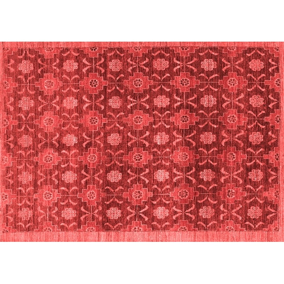 Ahgly Company Indoor Rectangle Abstract Red Contemporary Area Rugs, 2' x 5'