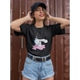 thumbnail image 2 of Cute Unicorn Lovely Doodle T-Shirt Women -Image by Shutterstock, Female XX-Large, 2 of 4