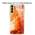 thumbnail image 2 of Full Cover Phone Case Tempered Glass Hard Printed Smartphone Bumper Case Cell Phone Covers Electroplated for S22/22Plus/Ultra Camera Protection Protective  Galaxy S22 ULTRA Golden Thread, 2 of 7