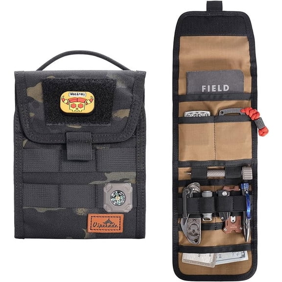 VIPERADE VE12 Folding EDC Organizer Pouch, Molle Tool Bag, Trifold Tool Pouch, Utility EDC Pocket Organizer for Outdoor and Daily
