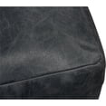 thumbnail image 2 of Java Pouf 22" Upholstered in Genuine Leather in Antique Black Contrast Stitching, 2 of 6