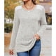 thumbnail image 5 of Camisas de Larga y Cuello Redondo para Mujer, Corte Holgado, Estilo Túnica Informal Elegante, Suéter, Ropa de Otoño e Invierno Gris XXL, 5 of 10
