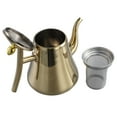 thumbnail image 4 of 68OZ Stainless Steel Teapot, Stovetop & Microwave Safe Tea Maker Water Kettle for Loose Leaf & Tea Bags, Gold, 4 of 10
