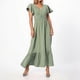 thumbnail image 2 of Vestido de mujer con cuello en V, lunares y mangas con volantes: estilo informal para fiestas, tejido ligero, estilo versátil, fácil de cuidar., 2 of 8