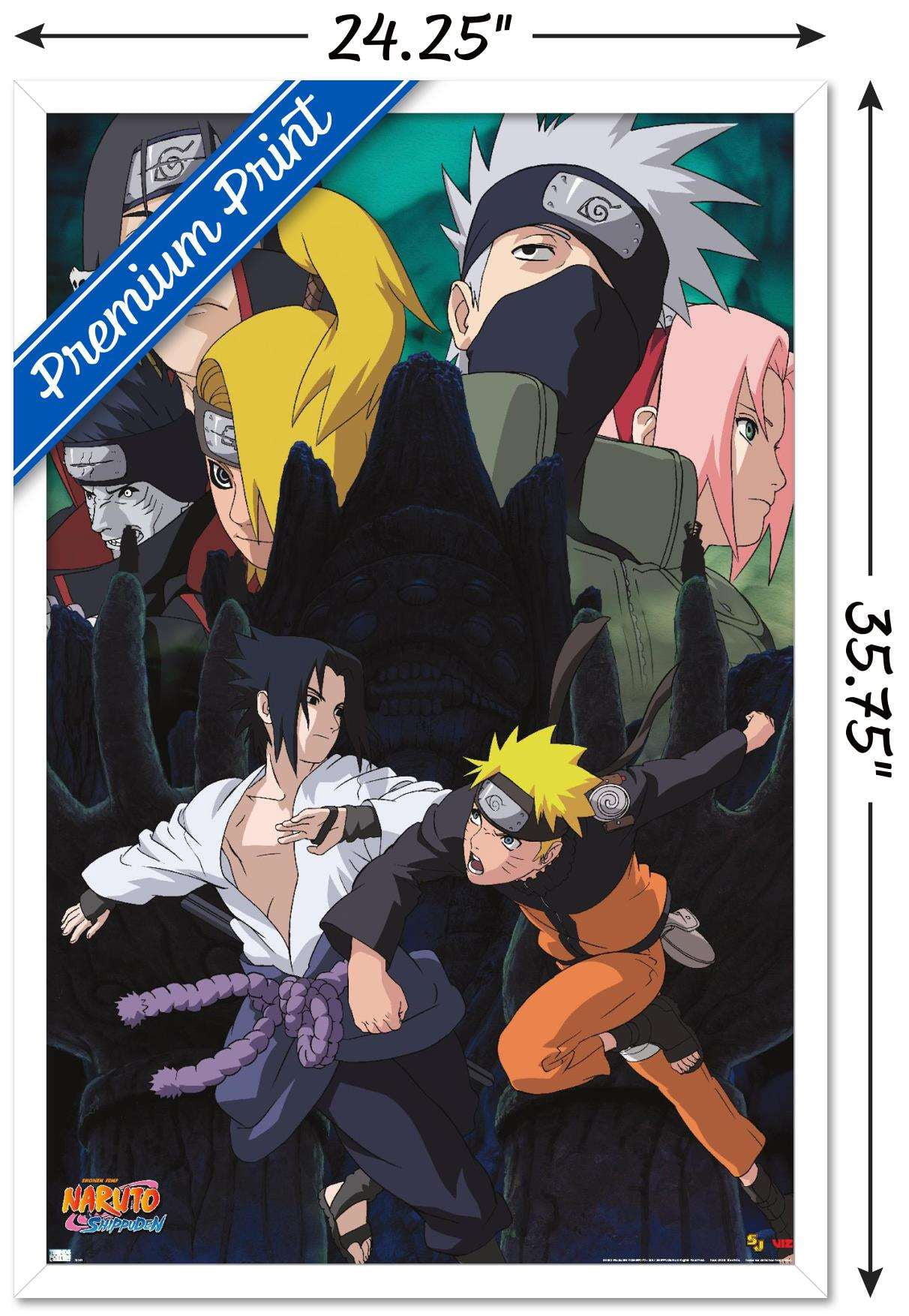 Naruto - Action Wall Poster, 22.375" x 34" Framed