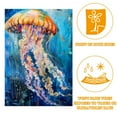 thumbnail image 2 of Ocean Jellyfish Coastal Beach Underwater Double Sided Garden Flag Decorative Weather Resistant Yard Flag, Large DIY Vertical Flag for Farmhouse Patio Lawn, 28x40 Inch, 2 of 6