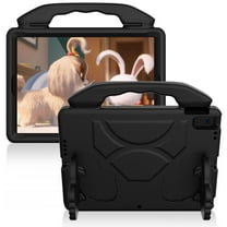 iPad 10.2 2020/2019 Kids Case, iPad 8th/7th Gen Case with Built-in Soft Screen Protector, Dteck Light Weight EVA Foam Shockproof Handle Case Kickstand Kids Friendly Cover For iPad 10.2 inch, Black