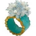 thumbnail image 2 of Fennco Styles Hand Beaded Flower Resin Napkin Rings, Set of 4 - Aqua Petal Decorative Napkin Holders for Christmas, Home, Dining Room, Banquet, Family Gathering, Holiday and Special Occasion, 2 of 3