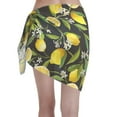 thumbnail image 2 of Kll Lemon Fruits Flowers Leaves Print Women'S Sarong Coverups Short Bathing Suit Wrap Skirt Beach Wrap Swimsuit Cover Ups, 2 of 7