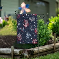 Yayeee Garden Flag 12"x18" Double Sided Outdoor Yard Lawn Holiday Decorations, Red and Blue Fireworks Pattern