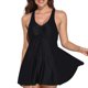 thumbnail image 1 of Trajes de baño tankini con control de barriga para mujer, trajes de baño de 2 piezas, camiseta sin mangas con pantalones cortos - Negro, 1 of 6