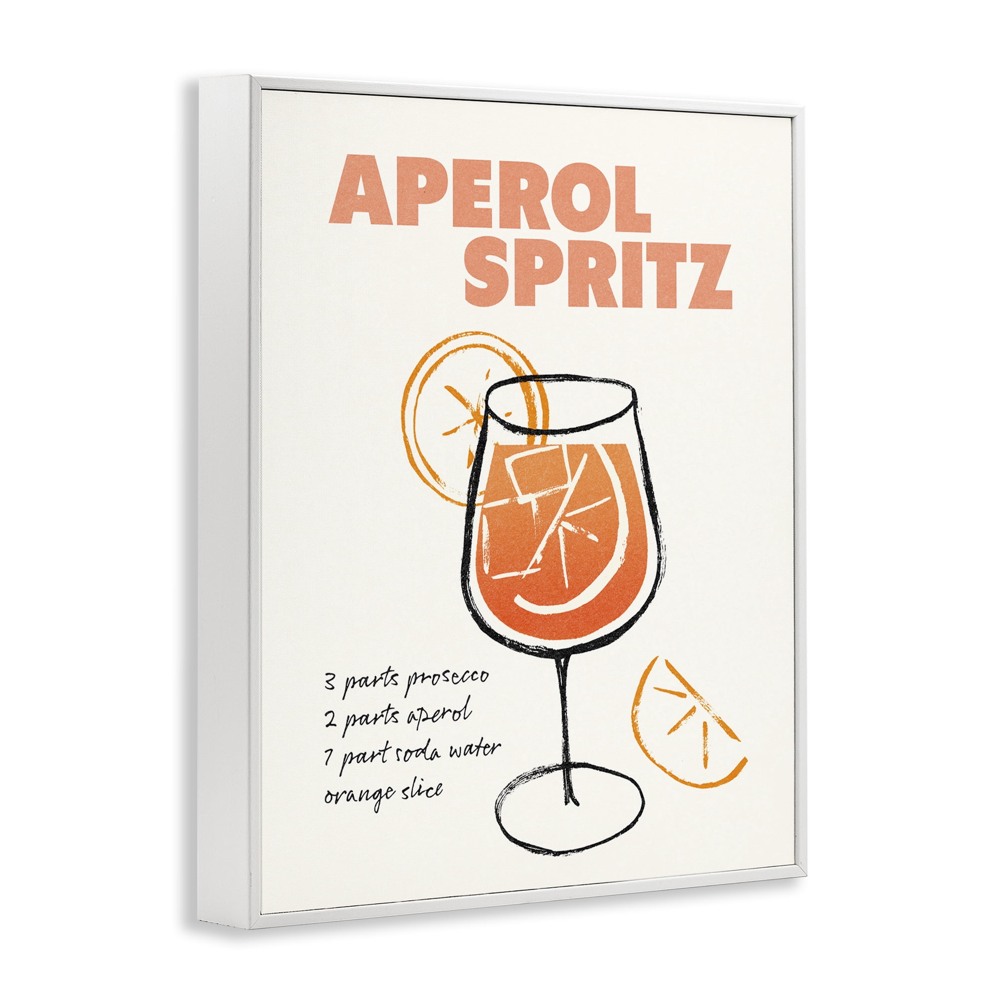 Stupell Industries Aperol Spritz Recipe Food & Beverage Painting White Framed Art Print Wall Art, 16 x 20