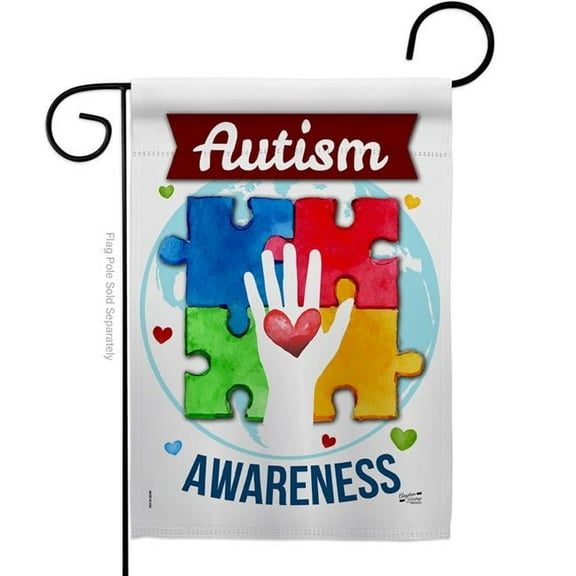 Angeleno Heritage G135047-BO Hope for Autism Awareness Support 13 x 18.5 in. Double-Sided Decorative Vertical Garden Flags for House Decoration Banner Yard Gift