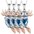 thumbnail image 2 of Collar y Dije de Animales AxolotlNeck04 4Pzas Ajolote/Corazón Plata/Azul Metal Cadena y Dije., 2 of 5