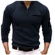 thumbnail image 1 of Gibobby Playera polo hombre Camisa masculina con cremallera de un , ropa diaria de trabajo, manga larga, cómoda, bolsillo liso, Top de ajuste Regular(Marina,G), 1 of 4