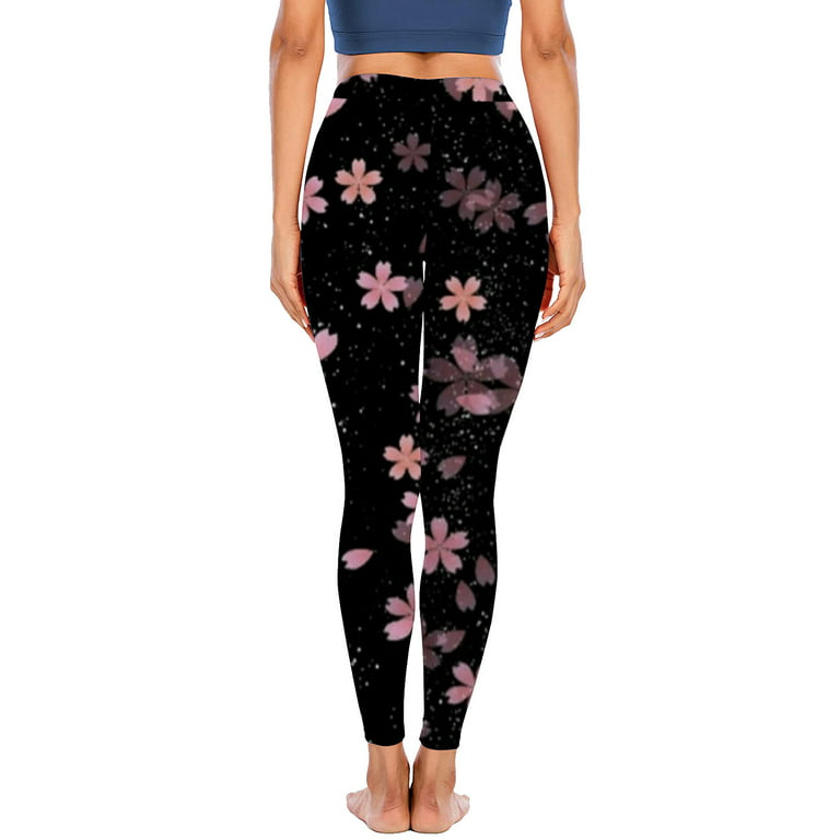 YWDJ Jeggings for Women Workout Butt Lifting Gym Long Length High Waist  Casual Sports Yogalicious Print Patterned Wide Leg Fashion Utility Dressy  Everyday Soft Flower Gradient Printing Elastic Black M 