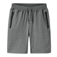 thumbnail image 7 of LYMAYTER Men Sweat Shorts Casual Solid Color Knit Breathable for Athletic Shorts with Zipper Pockets M-5XL, 7 of 7