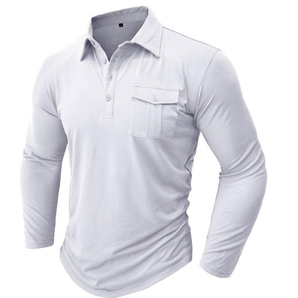 Blusas y camisas de manga larga con cuello redondo para hombre, cuello redondo, botones, boca plana, deportivas para hombre, blusas y camisas de manga larga con cuello redondo para hombre