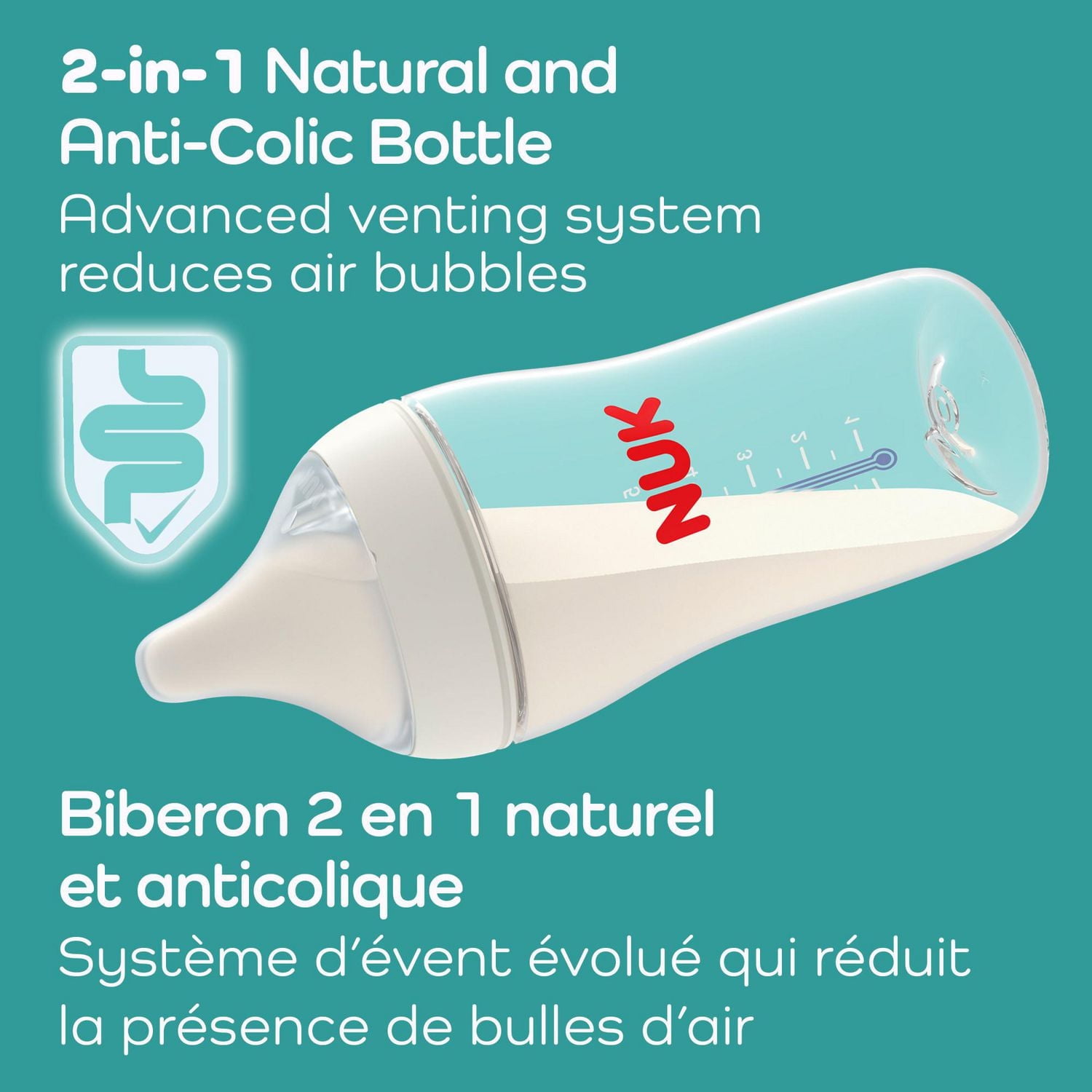 NUK Perfect Match Slow Flow Bottle, 5 oz (150 mL), 3 Pack