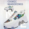 thumbnail image 2 of CZV Women's & Teens Graffiti Print Four-Wheel Convertible Roller Skate Shoes,2-in-1 Roller Skates & Sneakers Unisex Retractable Wheels Indoor Outdoor Fun & Fitness Kick Roller Shoes, 2 of 9