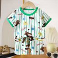 thumbnail image 2 of NOLDARES Toddler Boy Outfits Dinosaur Graphic Print Crewneck Short Sleeve Tee Top Casual Shorts 2 Pieces Summer Clothes(Green,5-6 Y), 2 of 4