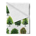 thumbnail image 2 of Nature Soft Flannel Fleece Blanket, Mother Nature Gift Different Types of Trees and Pines Planes Bushes Art Print, Cozy Plush for Indoor and Outdoor Use, 70" x 90", White and Green, by Ambesonne, 2 of 5