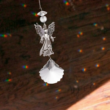 

lystmrge Outdoor Christmas Ornaments for Tree Large Small Shatterproof Ornaments Plastic Ornaments for Crafts Modern Rainbow Crystal Angel Chakra Suncatcher Car Charm Pendant