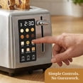 thumbnail image 4 of Tostadora Elite Gourmet ECT2899 con pantalla LCD táctil, 2 ranuras extra anchas, 6 niveles de tostado, 6 menús preestablecidos (incluyendo bagel, waffle, sin gluten), descongelar, recalentar y cancela, 4 of 8