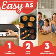 Gourmia 28 Inch Ceramic Nonstick Electric Griddle, 3-in-1 Grill Combo, Dual Zone, Black