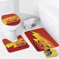 thumbnail image 5 of 4pcs Cartoon Cars Anime Shower Curtain Sets with Non Slip Rugs, Toilet Lid Cover and Bath Mat, Waterproof Durable Bathroom Decor Curtains Cute Cartoon Red Shower Curtains with 12 Hooks 66x72 in, 5 of 16