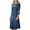 Blue, variant on ChaoHeng Women Dresses Plus Trendy Dresses for Women 2025 Holiday Fashion Women Solid Color V-Neck Long Ankle Sleeve High Waist Dress Skirt
