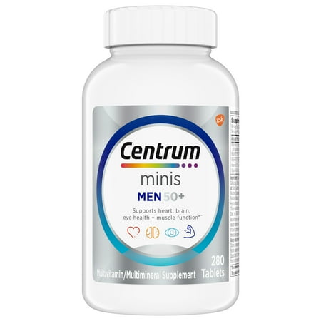 Centrum Minis Silver Mens 50 Plus Multivitamin, Supports Memory and Cognition, 280 Count