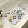 thumbnail image 4 of Yayeee Dish Drying Mat for Kitchen Counter 18" x 24" Microfiber Super Absorbent Coffee Decorative Pad, Trucks Pattern, 4 of 9