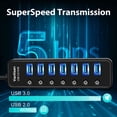thumbnail image 4 of Hub USB alimentado por vantisan 3.0 con 7 puertos y 1 puerto de carga, 4 of 6