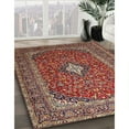 thumbnail image 2 of Ahgly Company Indoor Round Traditional Saffron Red Medallion Area Rugs, 3' Round, 2 of 6