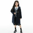 thumbnail image 5 of ATOGUTA Girls Dress Coat Kids Wool Lapel Long Button Jackets Fall Winter Outerwear Peacoat with Pockets Size 5T-15 Navy, 5 of 6