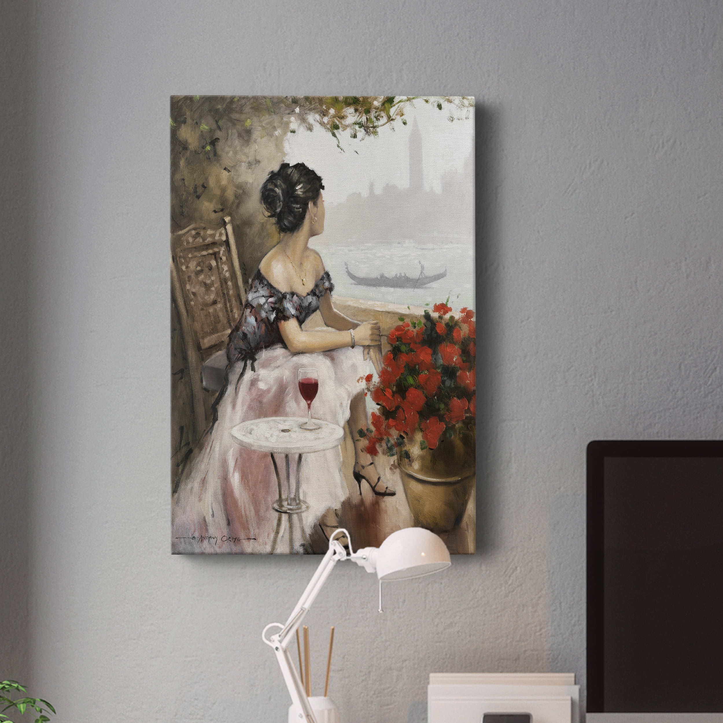 Afternoon On The Canal Premium Gallery Wrapped Canvas - Ready to Hang - 24 x 36