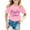 Pink, variant on Girls Tops for Everyday wear | Casual Letter Short Sleeve Tee Top for Young Girls | Spring Summer Basic Round Neck Shirt for 1-13 Years, 130, White