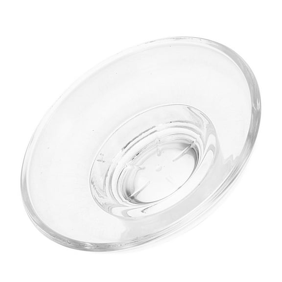 LOLIPPYY bar soap holder Transparent Glass Round Soap Dish Non-slip Base for Living Room 1Set