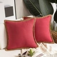 thumbnail image 1 of Juego de 2 fundas de almohada de 18 x 18, funda de almohada moderna para sofá, funda de almohada decorativa de tela de lino para exteriores para sofá, cama, coche, 45 x 45 cm (18 x 18, juego de 2), 1 of 6