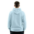thumbnail image 3 of Godokuleh Mens Casual Cotton Fleece Hooded Collar Drawstring Hoodies Pullover Sweatshirts Casual Long Sleeve Shirts with Pocket Light Blue L, 3 of 5