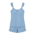 thumbnail image 6 of jobturf Ruffle Pajamas for Women 2 Piece Sets Loose Fit Cute Lounge Set Scoop Neck Tank Top and Shorts Matching Pj Outfits S-XXL, 6 of 6