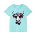 thumbnail image 2 of Tdoqot Girls 4th of July Funny Shirts- Short Sleeve Summer T Shirts Fashion Cotton Kids Clothes Tops Blue Size 4 T, 2 of 5