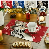 Xuniizn Christmas Placemats Set - Double Sided Holiday Table Mats for Dining, Non-Slip Heat Resistant Christmas Decorations for Home, Christmas Table Decorations