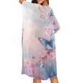 thumbnail image 4 of HELLHERO High Quality Fabrics Beach Cover Up for Poolside Flowy Long Butterflies Cherry Blossoms, 4 of 6