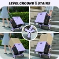 thumbnail image 3 of Portable Folding Shopping Cart with Stair Climbing Wheel, Adjustable Aluminum Alloy Handle, 40KG/88.2LBS Load Capacity with Lid, Wear-Resistant Noiseless 360°Rotate Front Wheel With Brake, 3 of 9