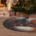 thumbnail image 6 of Sikiie Romantic Flower Fox Couple 30-48 inches {designName} Print Christmas Tree Skirt Snowman Xmas Tree Skirt with Edge Christmas Decorations for Holiday Party48", 6 of 7