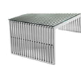 thumbnail image 4 of Benjara Meza 47 Inch Coffee Table, Glass Top, Waterfall Slatted Panel Frame, Silver, 4 of 5